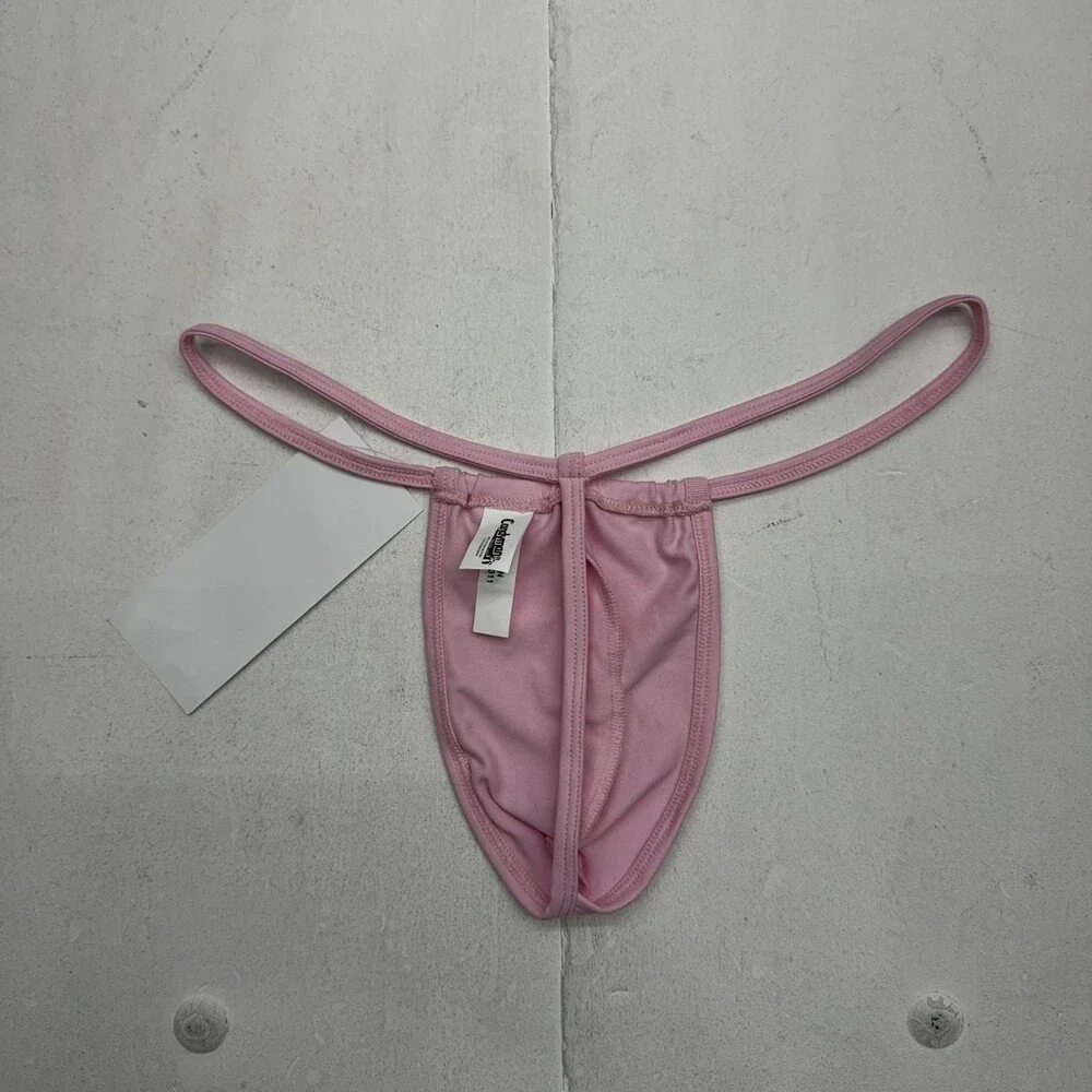 Candyman Thong Mens Small Pink Microfiber Stretch Baby Pink 9586B Underwear
